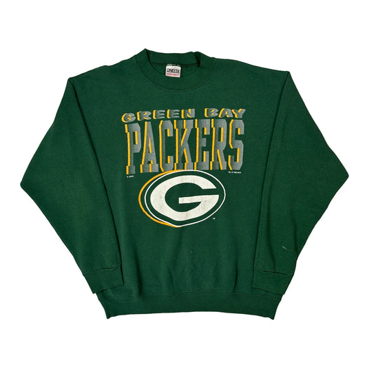Vintage Made In USA, Green Bay Packers Oneita Nfl Sweatshirt - XL Green Cotton