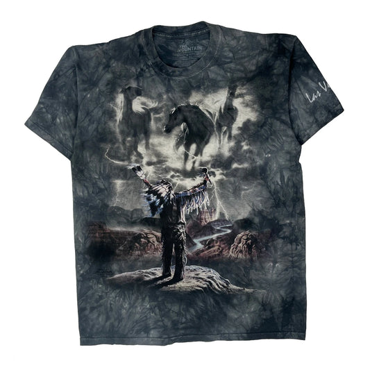 Vintage The Mountain Tie-Dye T-Shirt - Large Black Cotton