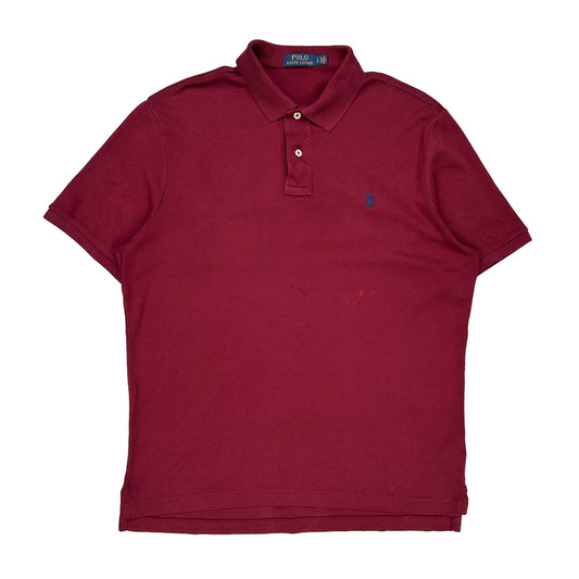 Polo By Ralph Lauren Polo Shirt - Large Burgundy Cotton