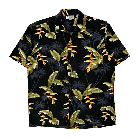 Pacific Legend Apparel Floral Hawaiian Shirt - Large Black Cotton