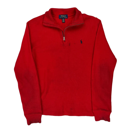 Age 14-16 Polo By Ralph Lauren 1/4 Zip - Large Red Cotton
