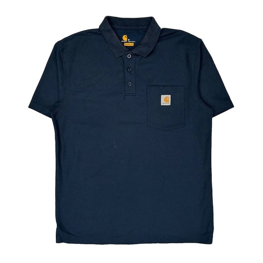 Carhartt Polo Shirt - Medium Navy Cotton