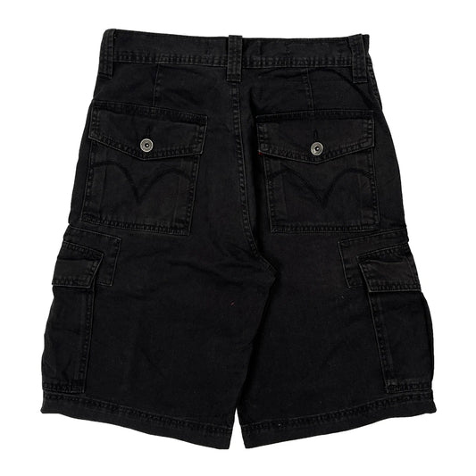 Levis Cargo Shorts - 29W 11L Black Cotton