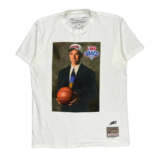 Nba Draft Mitchell & Ness Graphic T-Shirt - Medium White Cotton