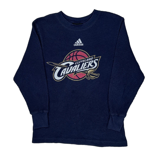 Age 8 Cleveland Cavaliers Adidas Nba Long Sleeve T-Shirt - Small Navy Cotton