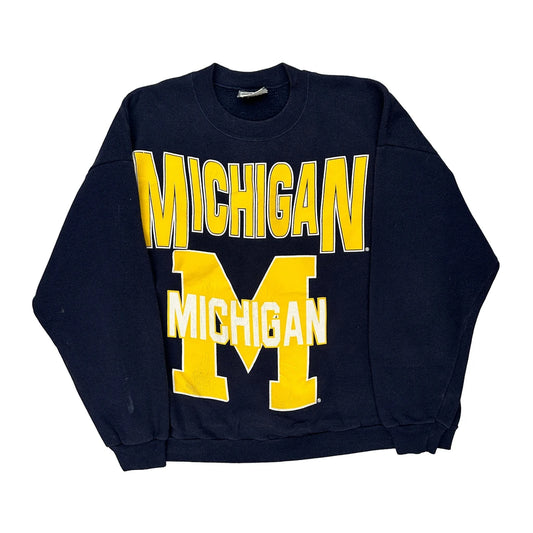 Made In USa Michigan Lee Sweatshirt - 2XL Navy Cotton Blend