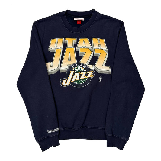 Vintage Utah Jazz Mitchell & Ness Nba Sweatshirt - Small Navy Cotton