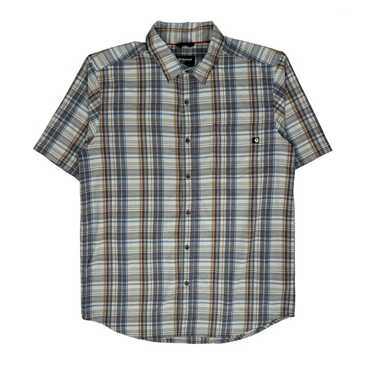 Marmot Checked Short Sleeve Shirt - Medium Grey Polyester