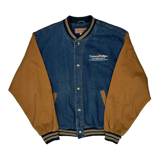 Vintage Conocophillips Los Angeles Refinery Port Authority Varsity Jacket - Large Blue Denim