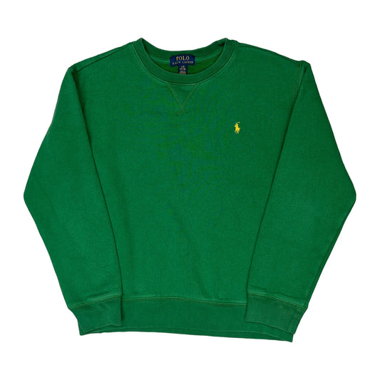 Age 14-16 Polo By Ralph Lauren College Sweatshirt - Large Green Cotton