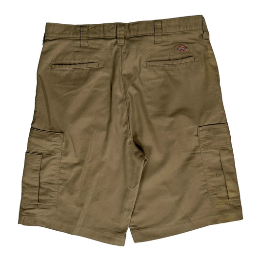 Dickies Cargo Shorts - 34W 11L Khaki Cotton Blend