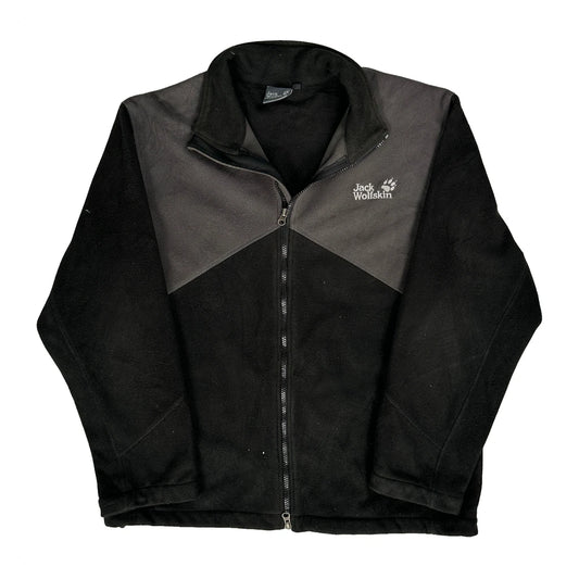 Vintage Jack Wolfskin Fleece Jacket - Large Black Polyester