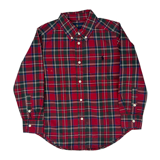 Vintage Age 5 Ralph Lauren Checked Shirt - Small Red Cotton