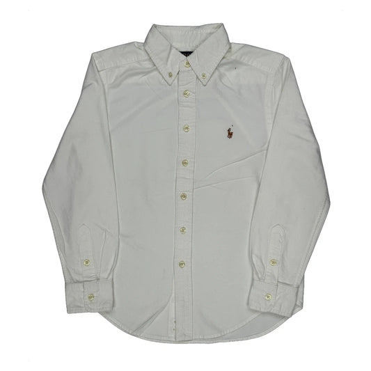 Vintage Age 6-7 Polo By Ralph Lauren Shirt - Small White Cotton