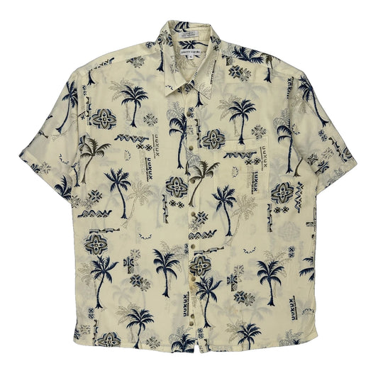 Pierre Cardin Hawaiian Shirt - XL Blue Viscose