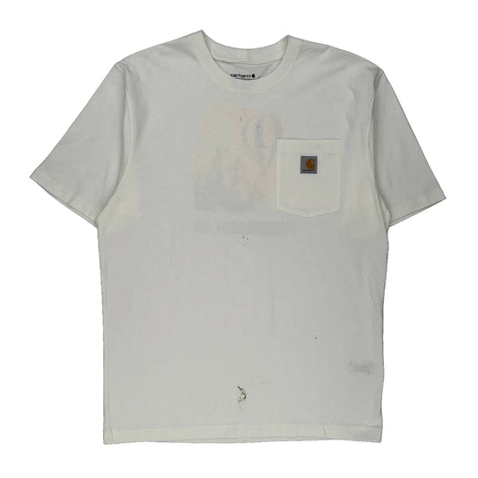 Carhartt Graphic T-Shirt - Medium White Cotton