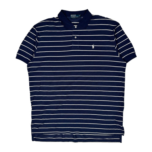 Polo By Ralph Lauren Striped Polo Shirt - XL Blue Cotton