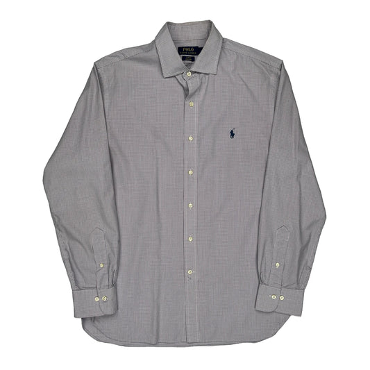 Polo By Ralph Lauren Slim Fit Shirt - Large Grey Cotton
