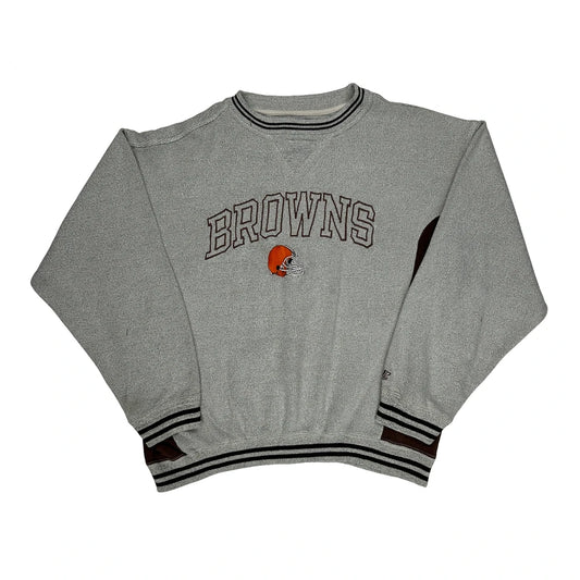 Browns Logo Athletics Football Sweatshirt - Large Grey Cotton Blend