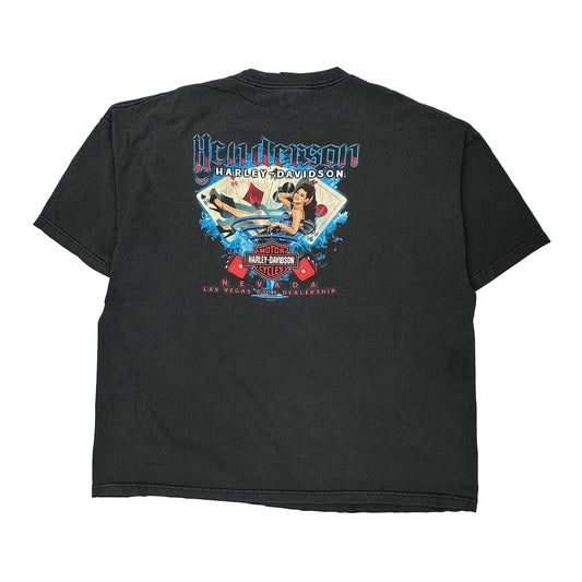 Harley Davidson Graphic T-Shirt - 3XL Black Cotton