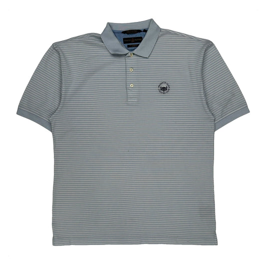Tommy Hilfiger Striped Polo Shirt - Medium Blue Cotton