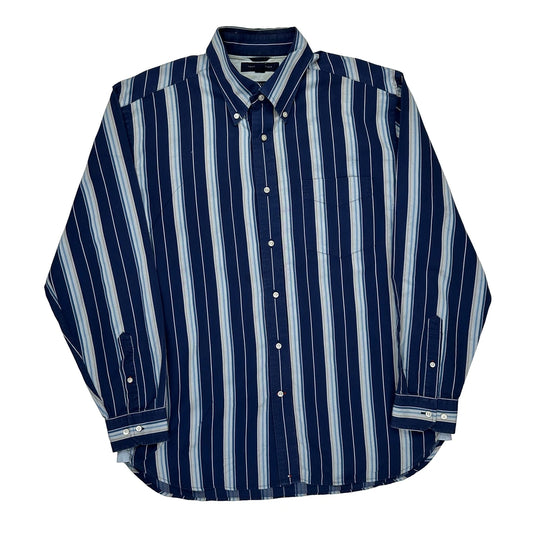 Tommy Hilfiger Striped Shirt - Large Blue Cotton