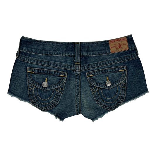 True Religion Denim Shorts - 32W UK 8 Blue Denim