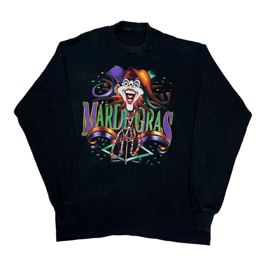 Tees Unlimited Single Stitch Long Sleeve T-Shirt - Large Black Cotton