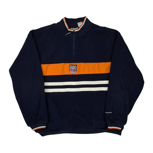 Reebok Striped Fleece - Large White Polyester