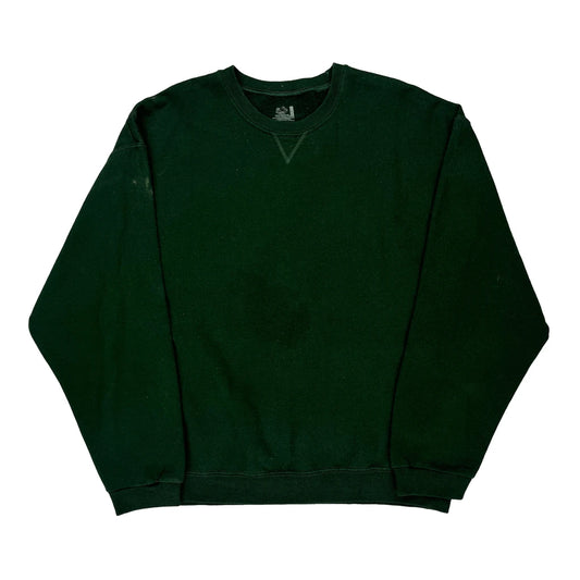 Fruit Of The Loom Sweatshirt - Large Green Cotton