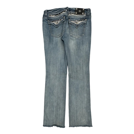 Miss Me Boot Cut Jeans - 33W UK 12 Light Wash Cotton Blend
