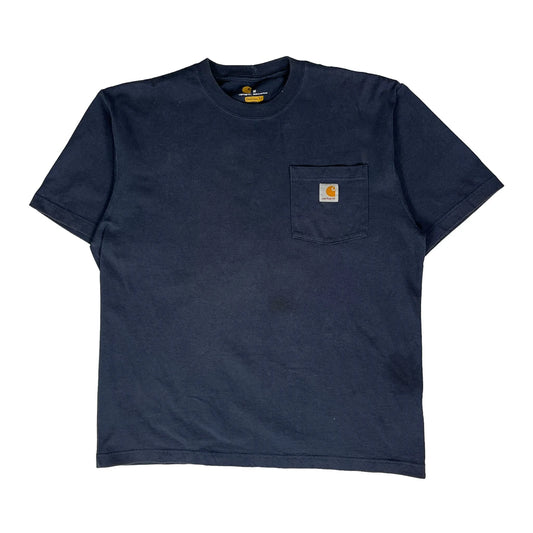 Vintage Carhartt T-Shirt - Medium Navy Cotton