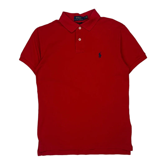 Polo By Ralph Lauren Slim Fit Polo Shirt - Small Red Cotton