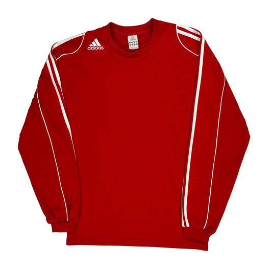 Adidas Long Sleeve T-Shirt - XL Red Polyester