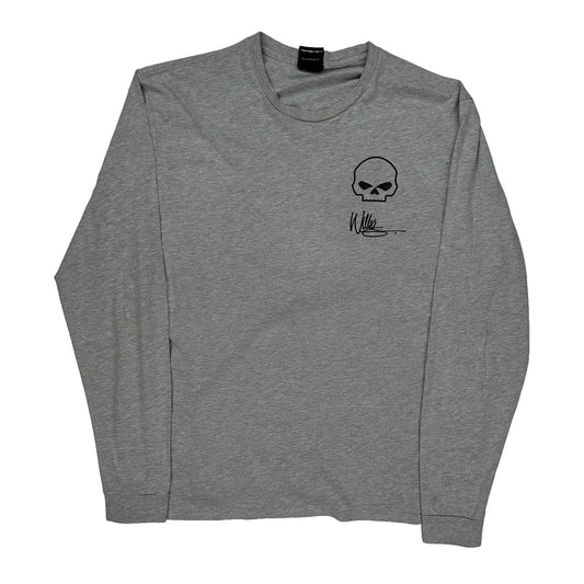 Sturgis Bike Week 2022 Harley Davidson Graphic Long Sleeve T-Shirt - Large Grey Cotton