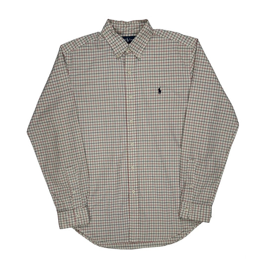 Ralph Lauren Checked Shirt - Medium Cream Cotton