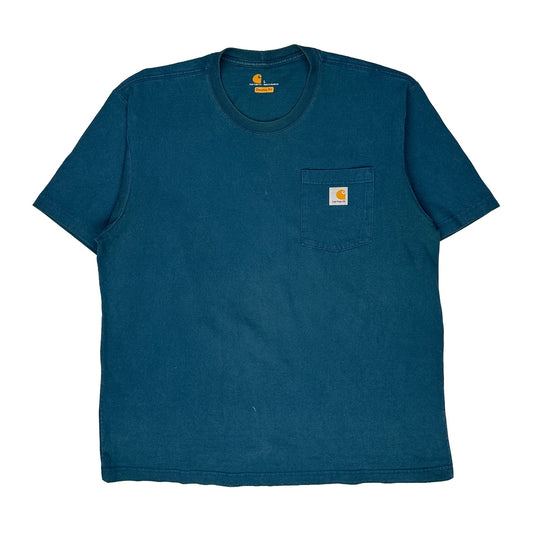 Carhartt T-Shirt - Large Blue Cotton