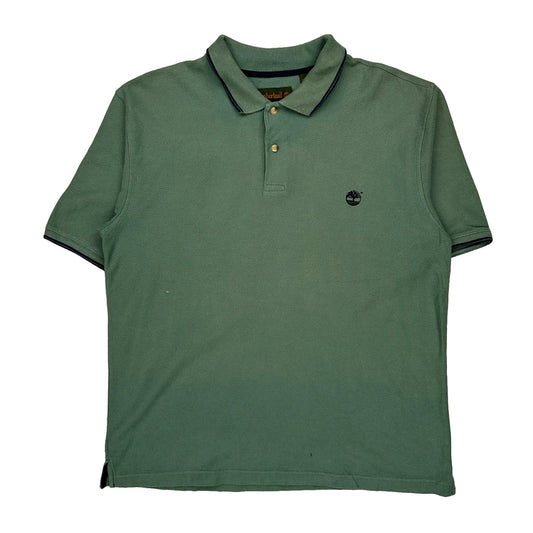 Timberland Polo Shirt - Large Green Cotton