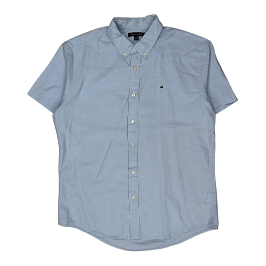 Vintage Tommy Hilfiger Short Sleeve Shirt - XL Blue Cotton