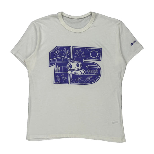 Single Stitch Graphic T-Shirt - Medium White Cotton