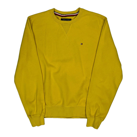 Tommy Hilfiger Sweatshirt - Medium Yellow Cotton Blend