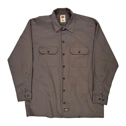 Dickies Shirt - Large Grey Polyester Blend