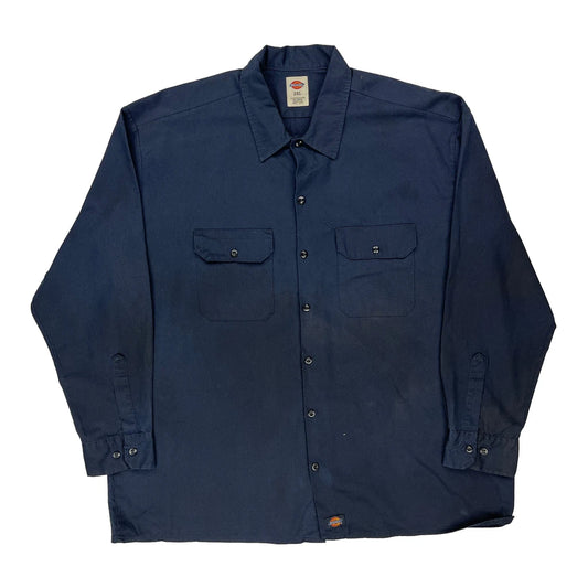 Dickies Shirt - 2XL Navy Polyester Blend