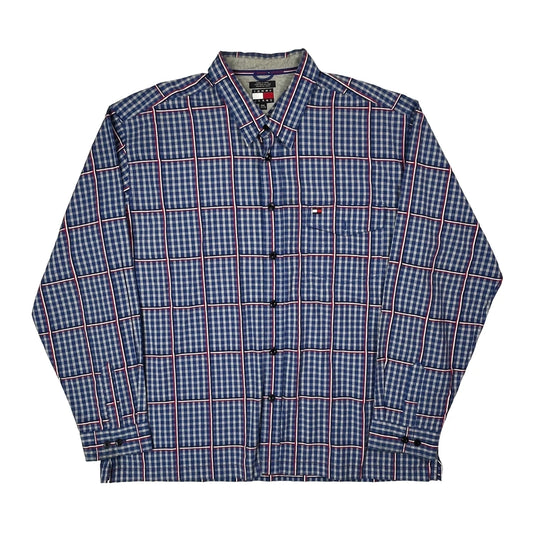 Tommy Jeans Checked Shirt - 2XL Blue Cotton