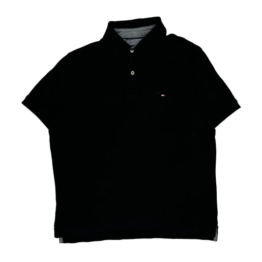 Tommy Hilfiger Polo Shirt - Small Black Cotton