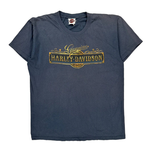 Serving Chicago Harley Davidson Graphic T-Shirt - Large Grey Cotton