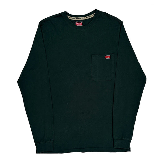 Vintage Wrangler Long Sleeve T-Shirt - Medium Black Cotton