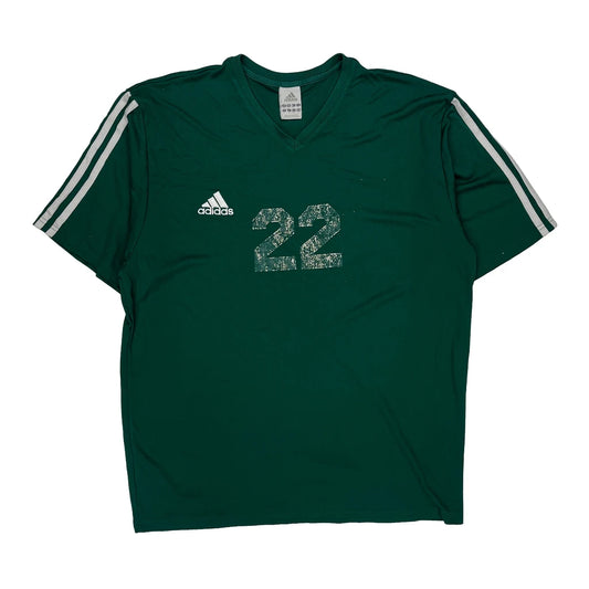 Number 22 Adidas Football Jersey - Large Green Polyester