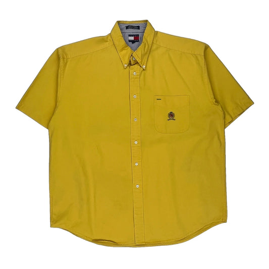 Tommy Hilfiger Short Sleeve Shirt - XL Yellow Cotton