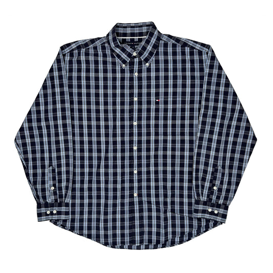 Vintage Tommy Hilfiger Checked Shirt - XL Blue Cotton